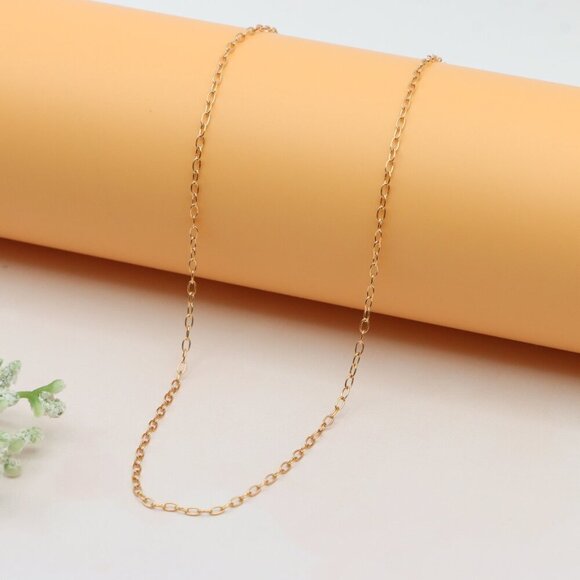 Delicate Rose Gold Plated Brass Chain Necklace, XPNL0253 - Picture 1 of 12